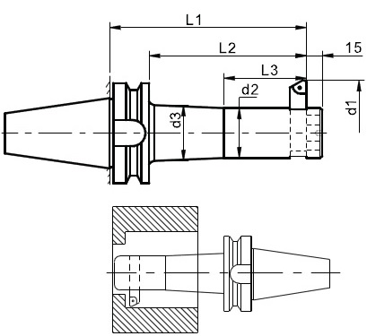 Bt40 Rough Boring Bar Holder 90 Degrees Incert Type Range 25-52 Mm L=120 Mm