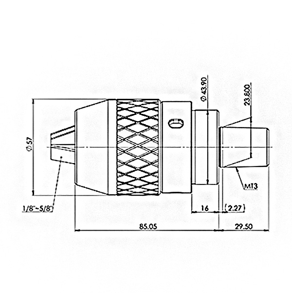 MT3 MORSE TAPER KEYLESS DRILL CHUCK MAX ID=13 mm TYPE KDC